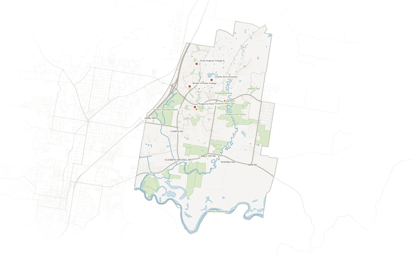 Thurgoona urban fabric map