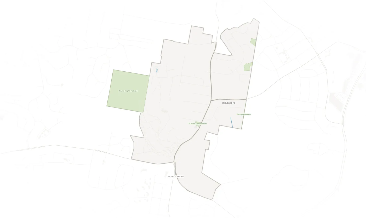 Tingira Heights urban fabric map