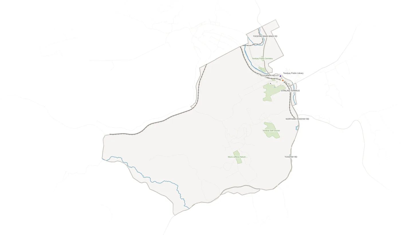 Toodyay urban fabric map