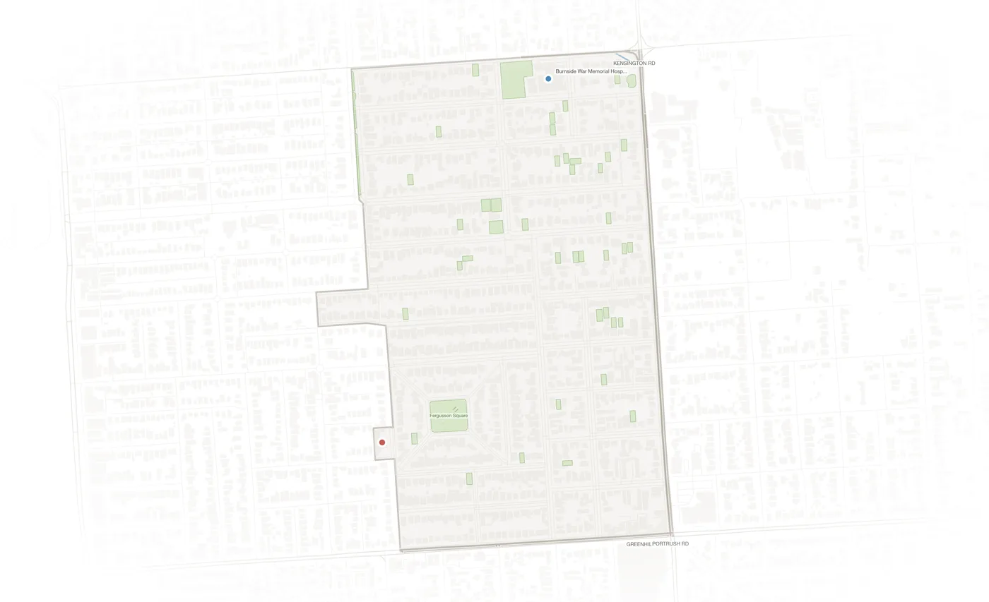 Toorak Gardens urban fabric map