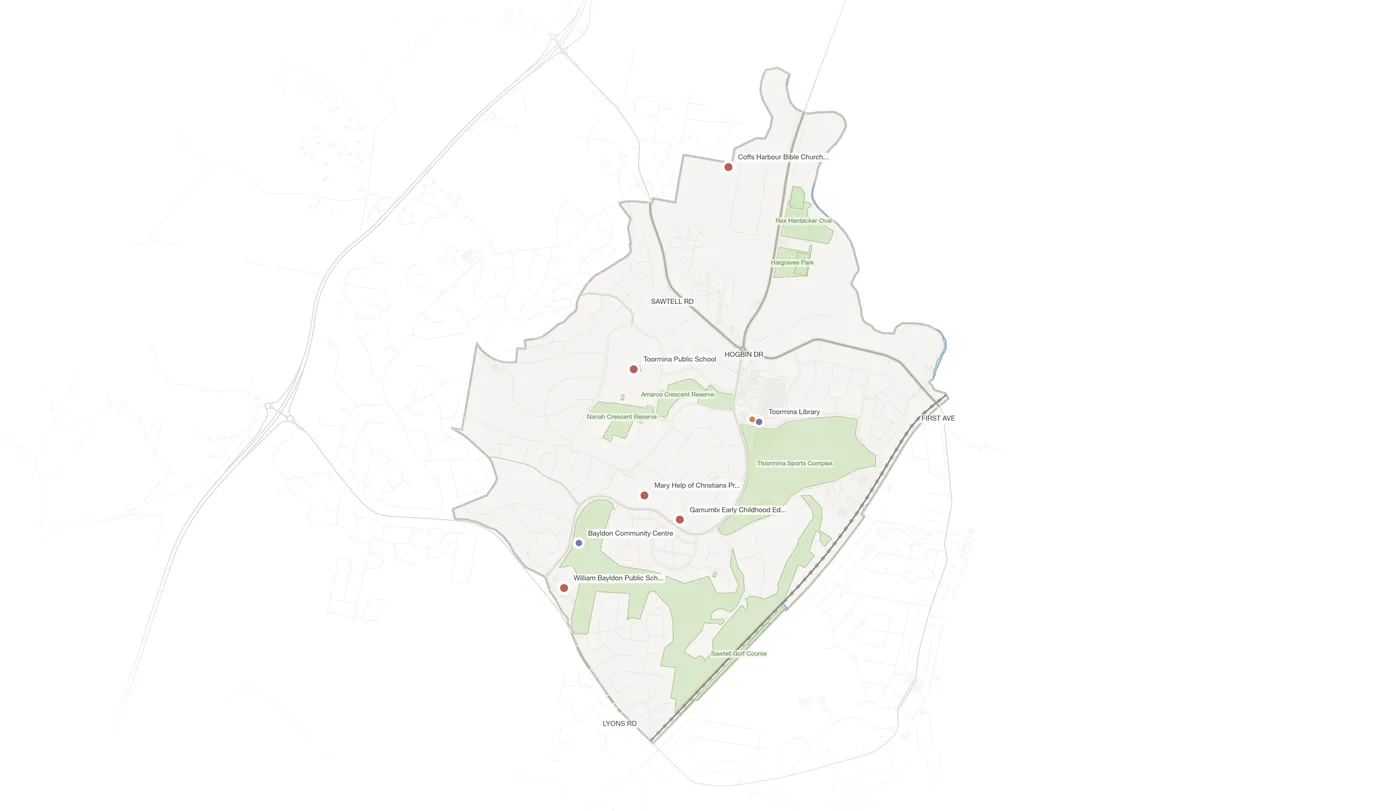 Toormina urban fabric map