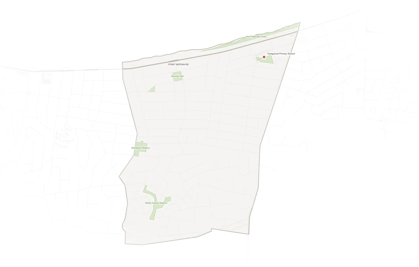 Tootgarook urban fabric map
