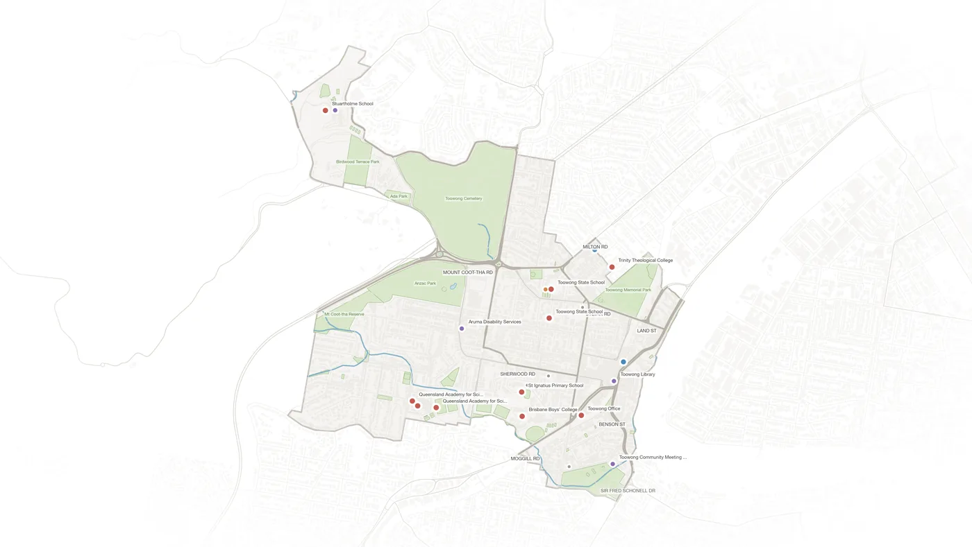 Toowong urban fabric map