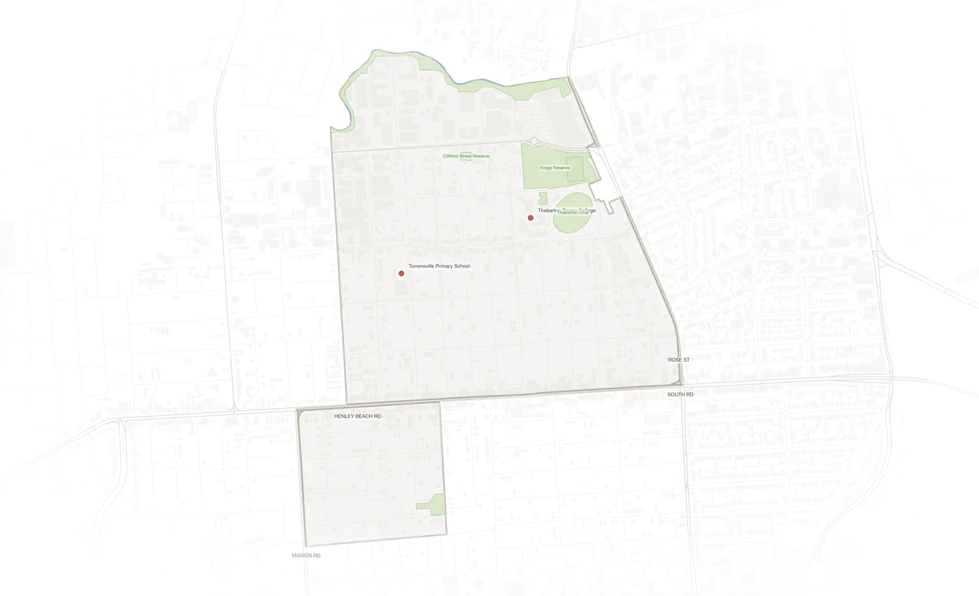 Torrensville urban fabric map