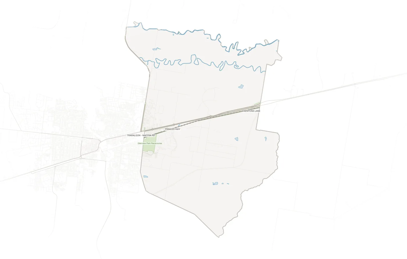 Traralgon East urban fabric map