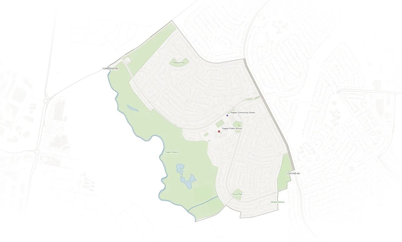 Tregear urban fabric map