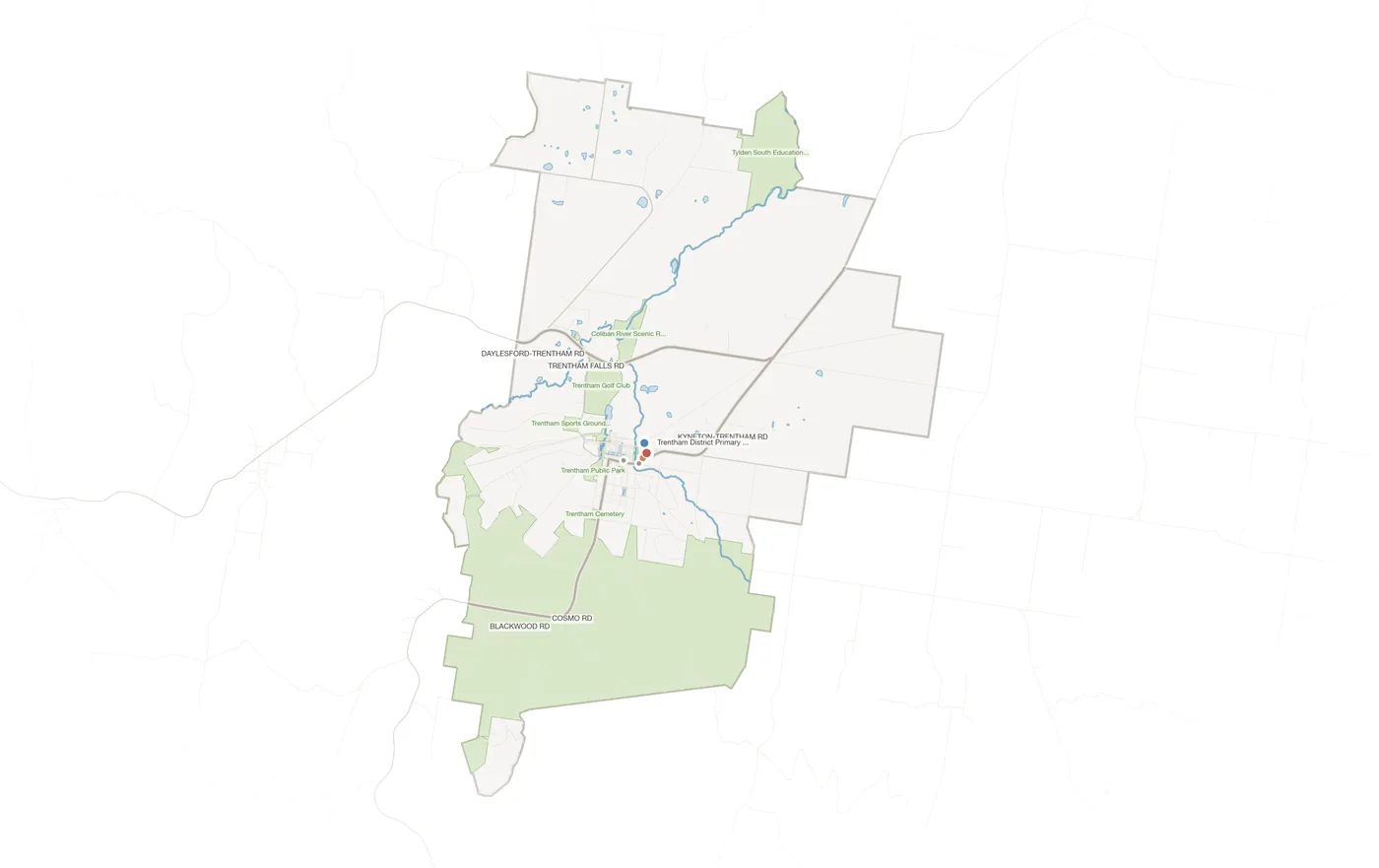 Trentham urban fabric map