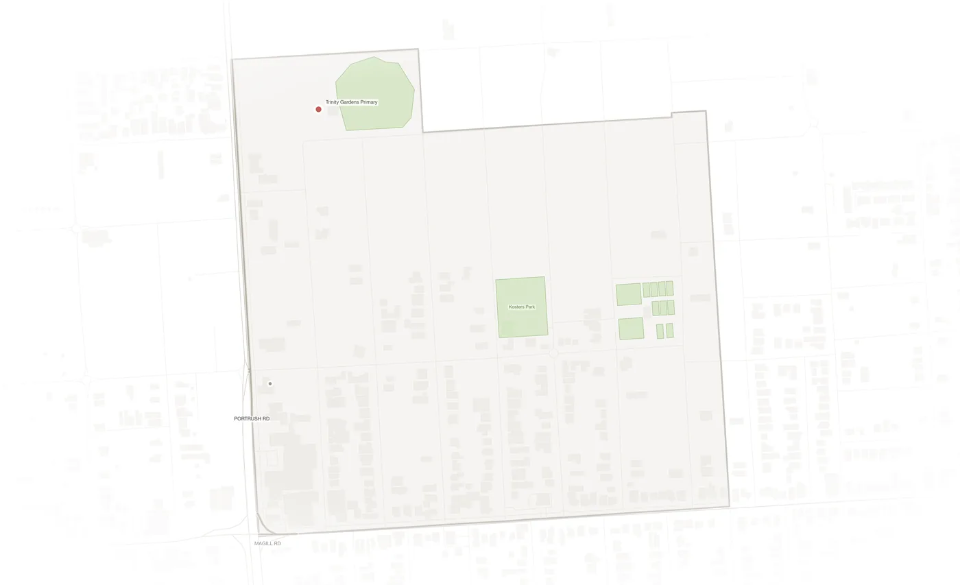 Trinity Gardens urban fabric map