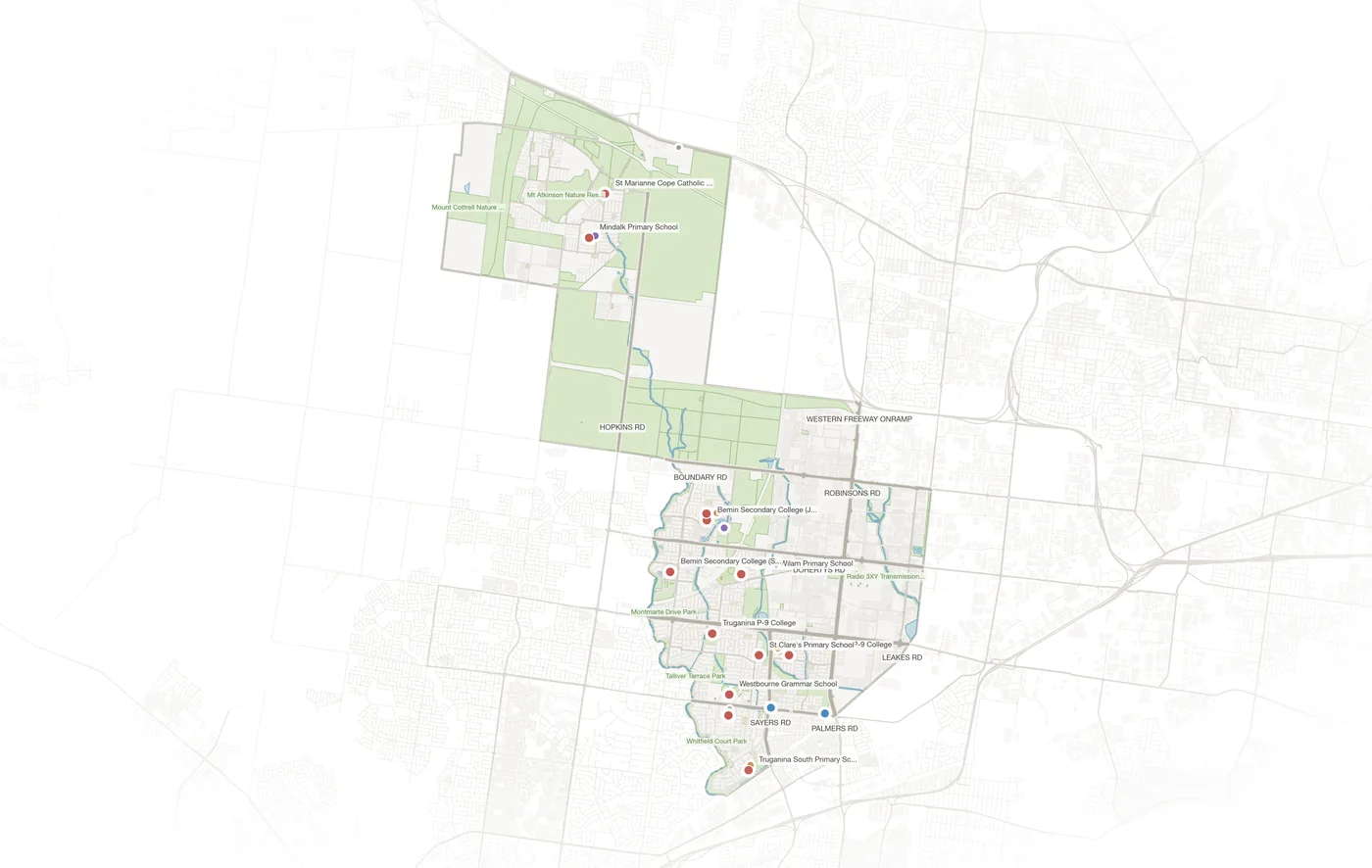 Truganina urban fabric map
