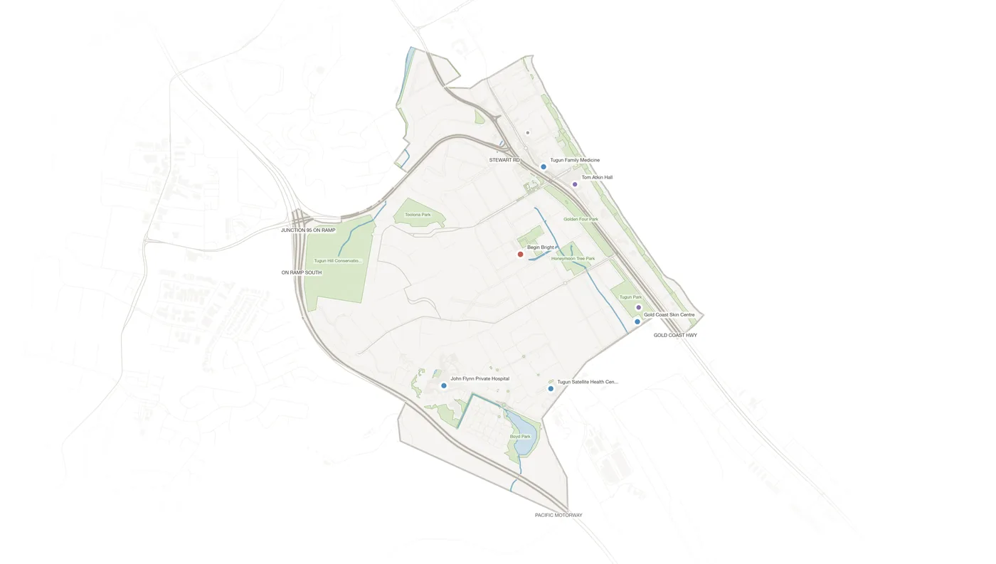Tugun urban fabric map
