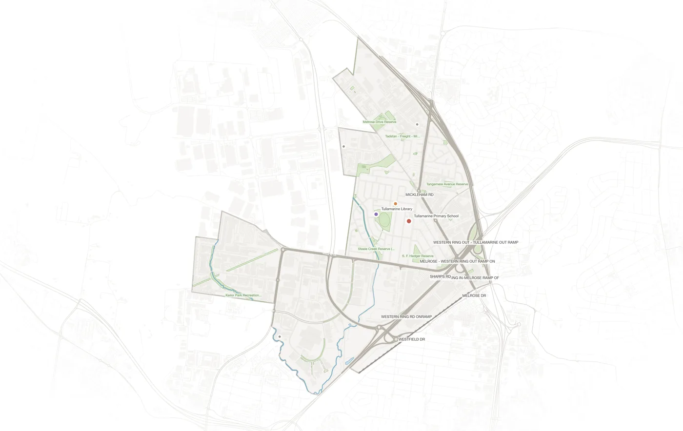 Tullamarine urban fabric map