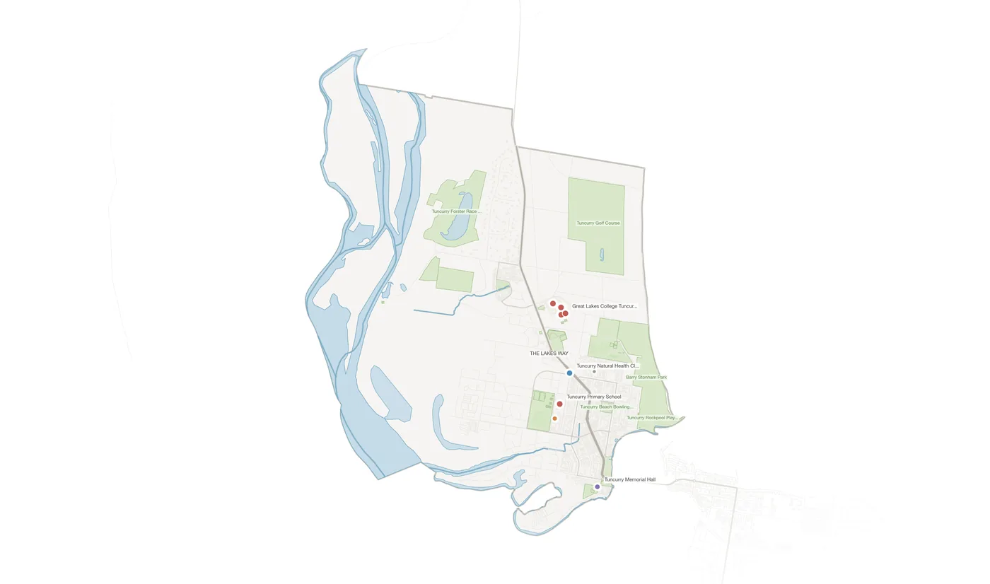 Tuncurry urban fabric map