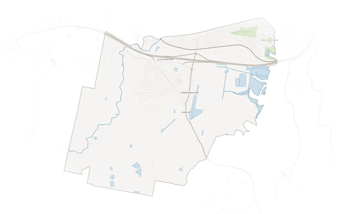 Turners Beach urban fabric map