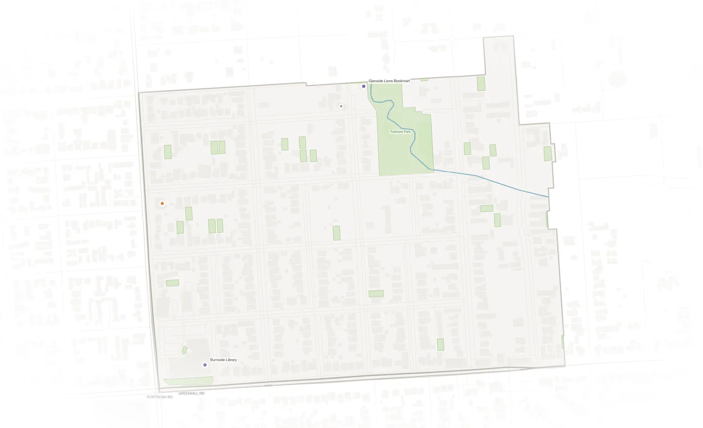 Tusmore urban fabric map