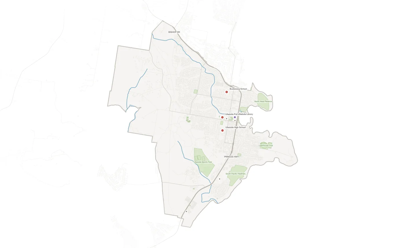Ulladulla urban fabric map
