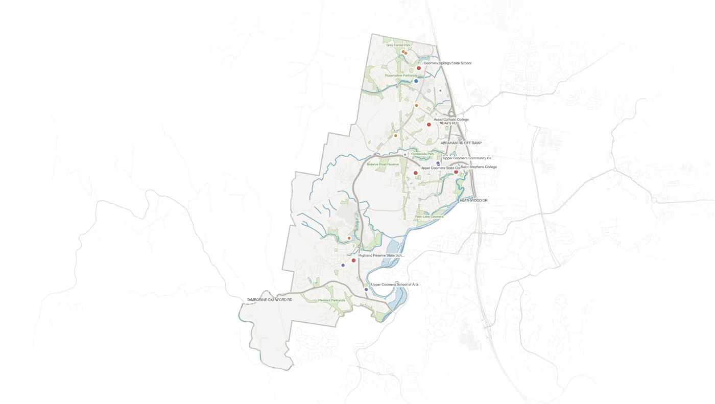 Upper Coomera urban fabric map