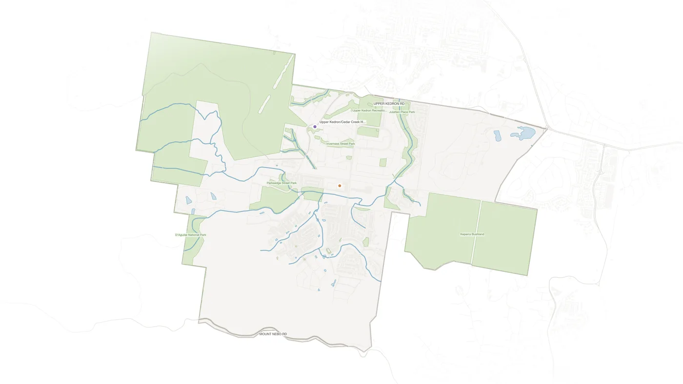 Upper Kedron urban fabric map