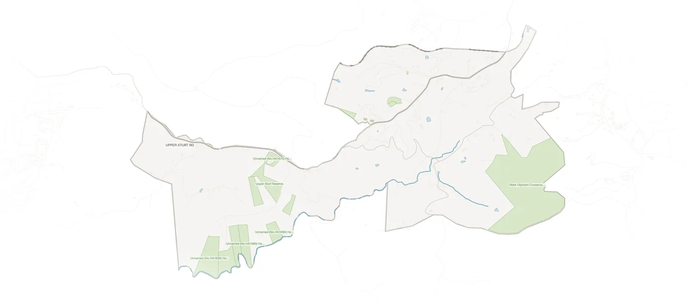 Upper Sturt urban fabric map