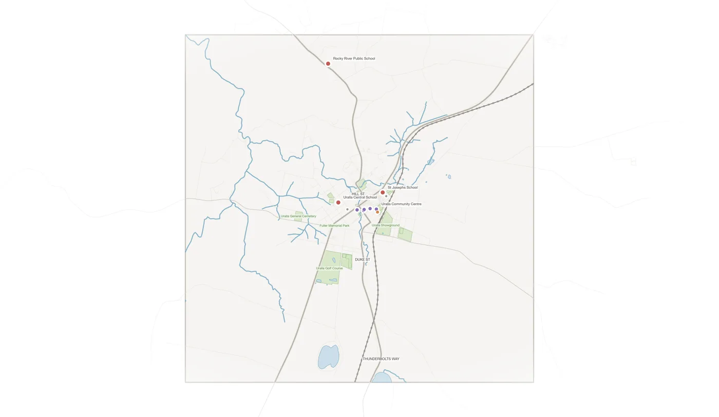 Uralla urban fabric map