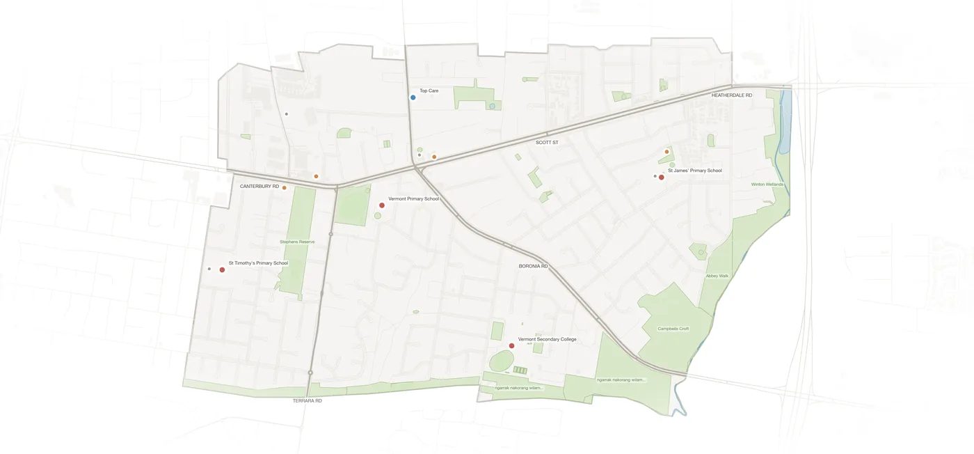 Vermont urban fabric map