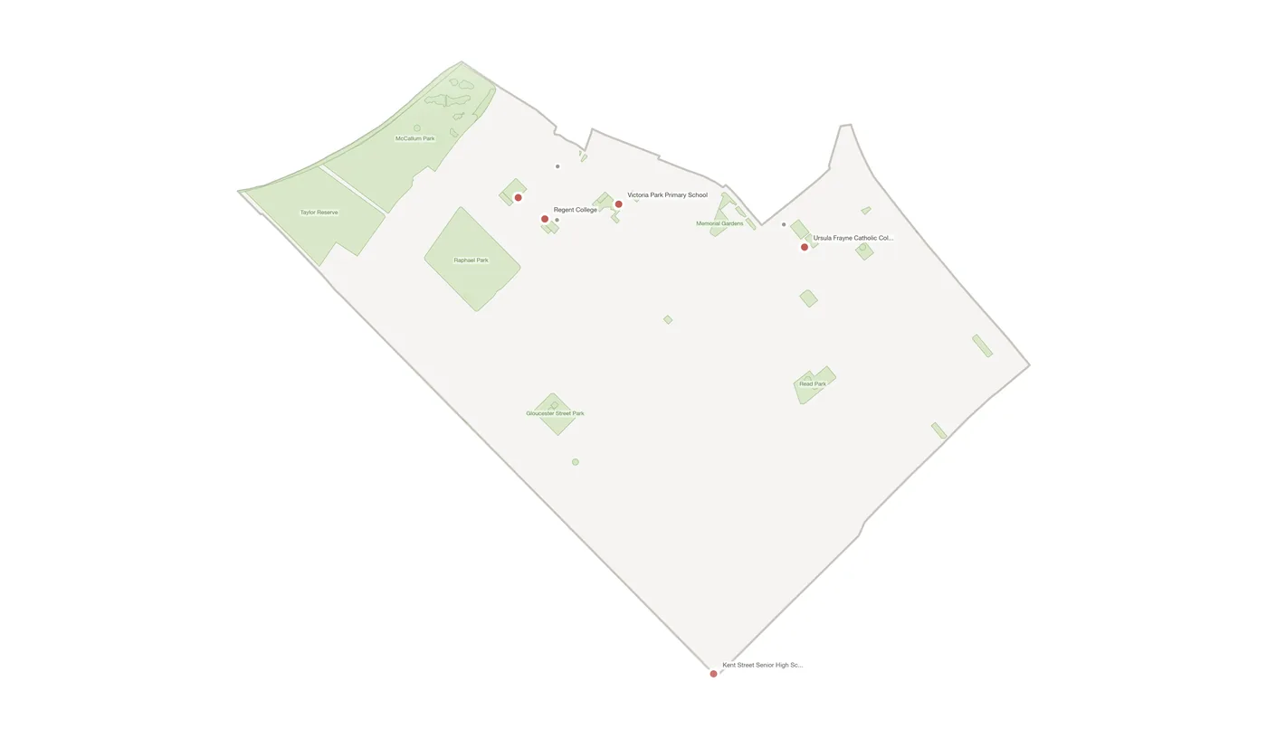 Victoria Park urban fabric map