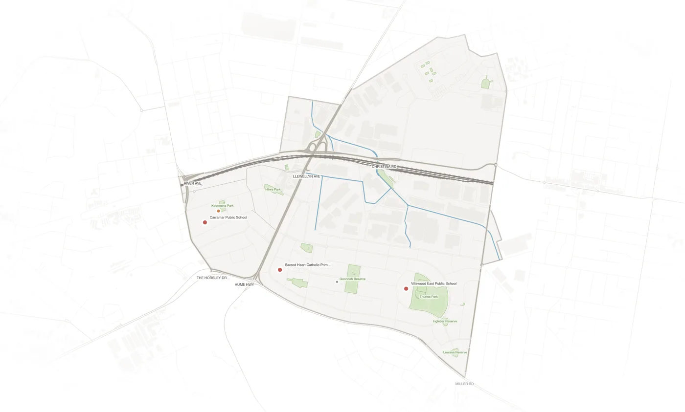 Villawood urban fabric map