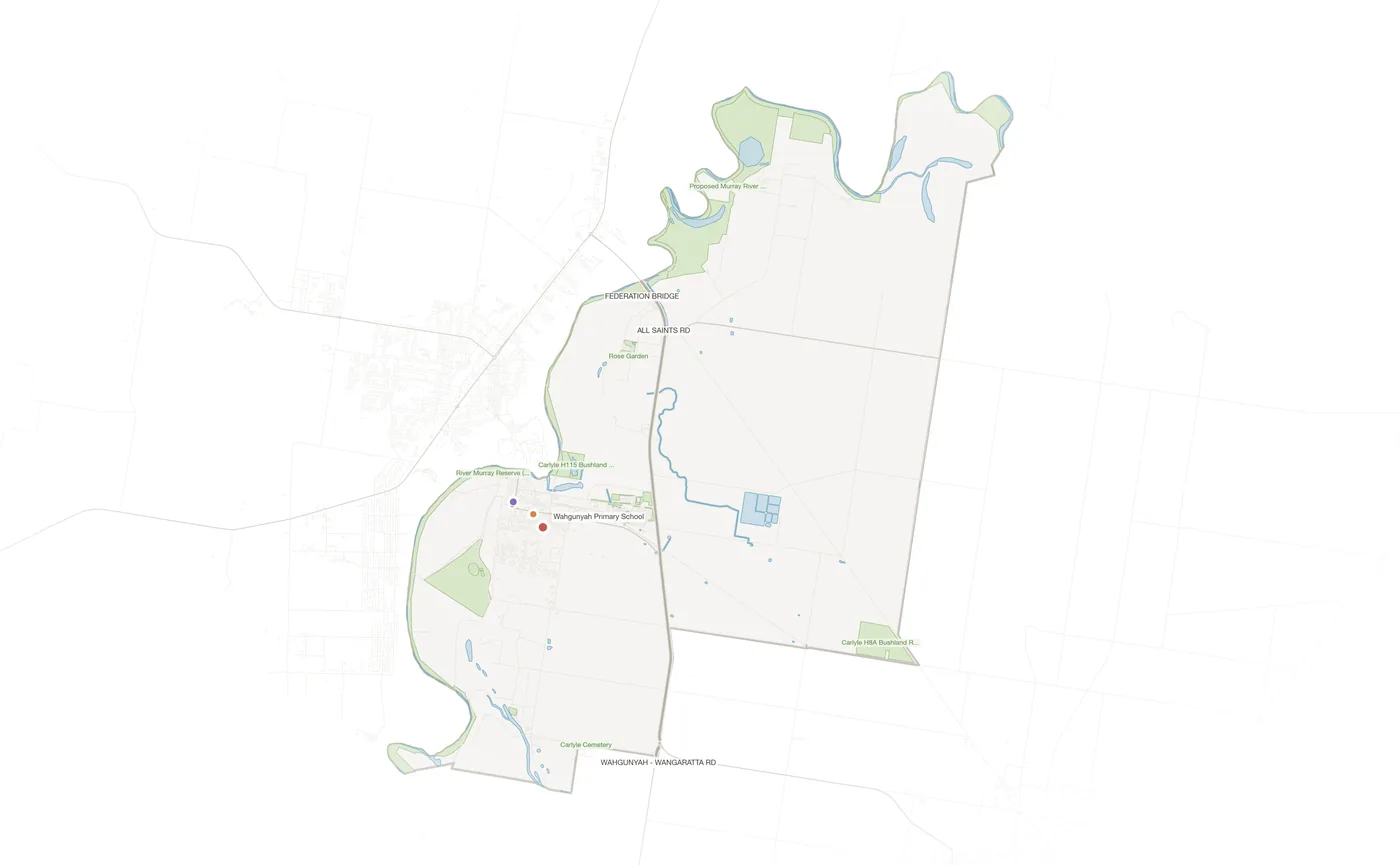 Wahgunyah urban fabric map