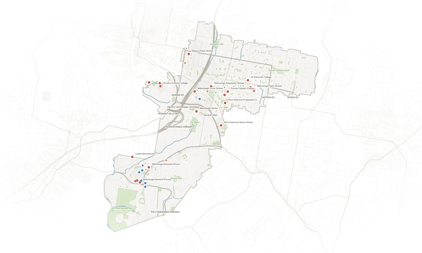 Wahroonga urban fabric map