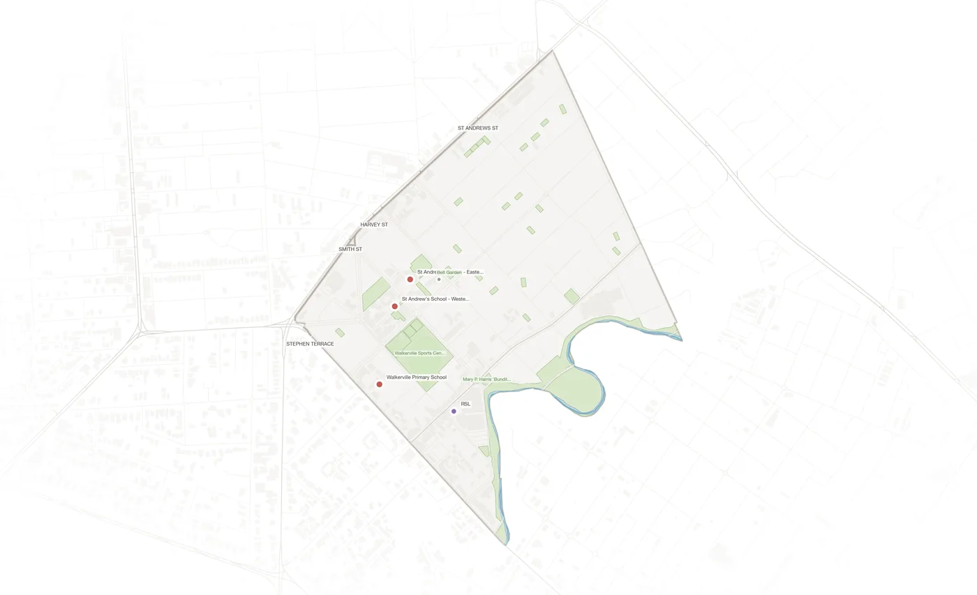 Walkerville urban fabric map