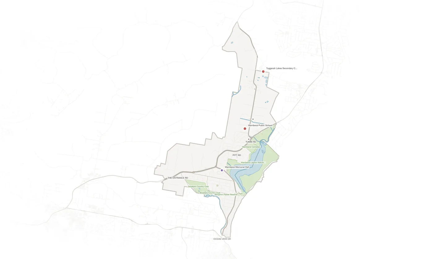Wamberal urban fabric map