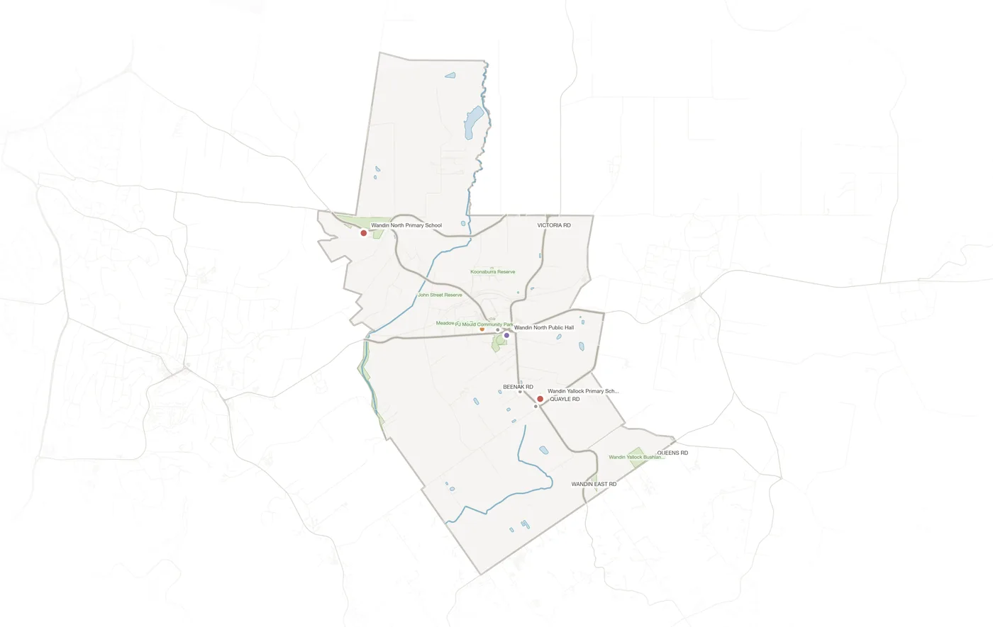 Wandin North urban fabric map