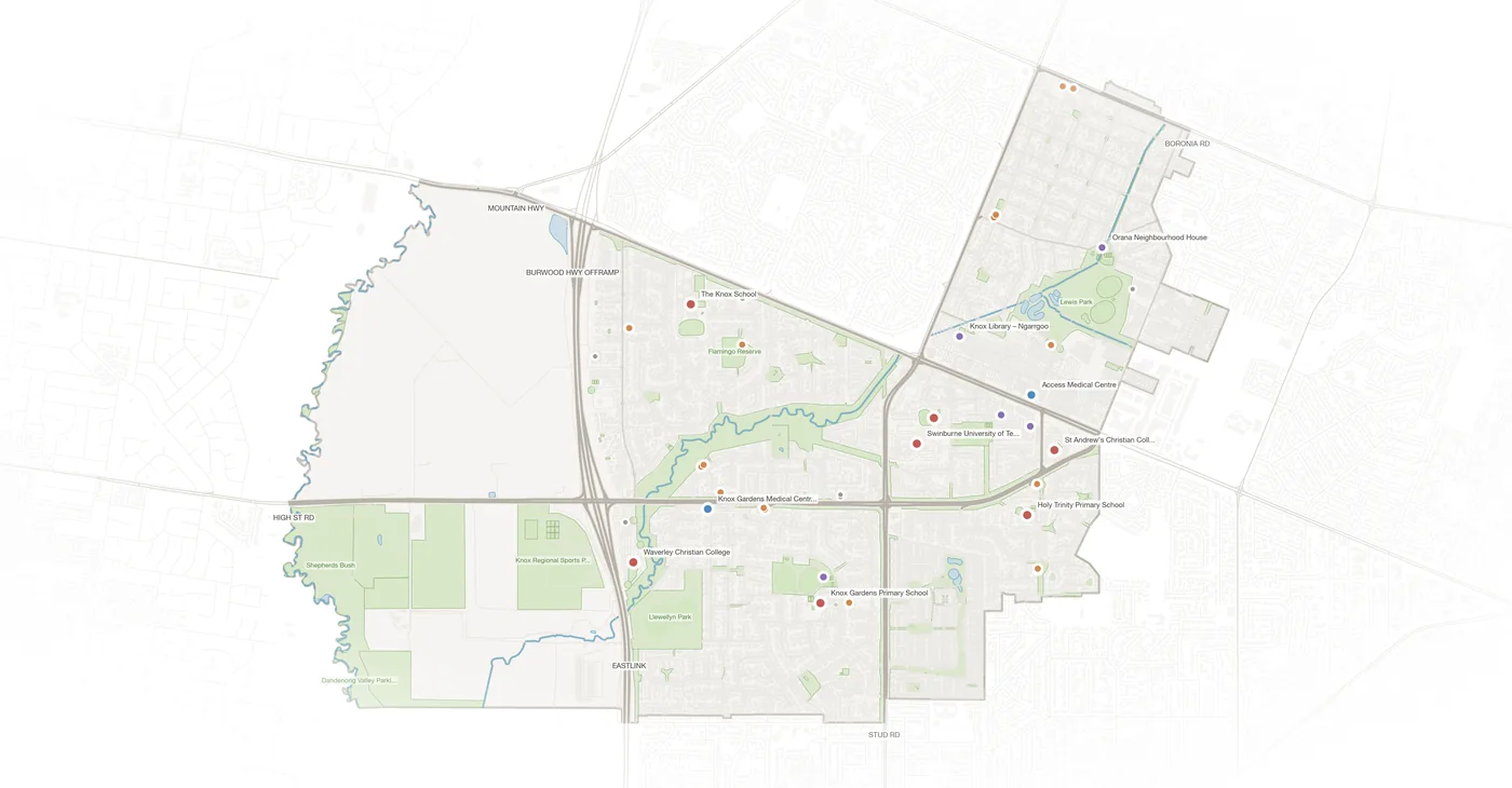 Wantirna South urban fabric map
