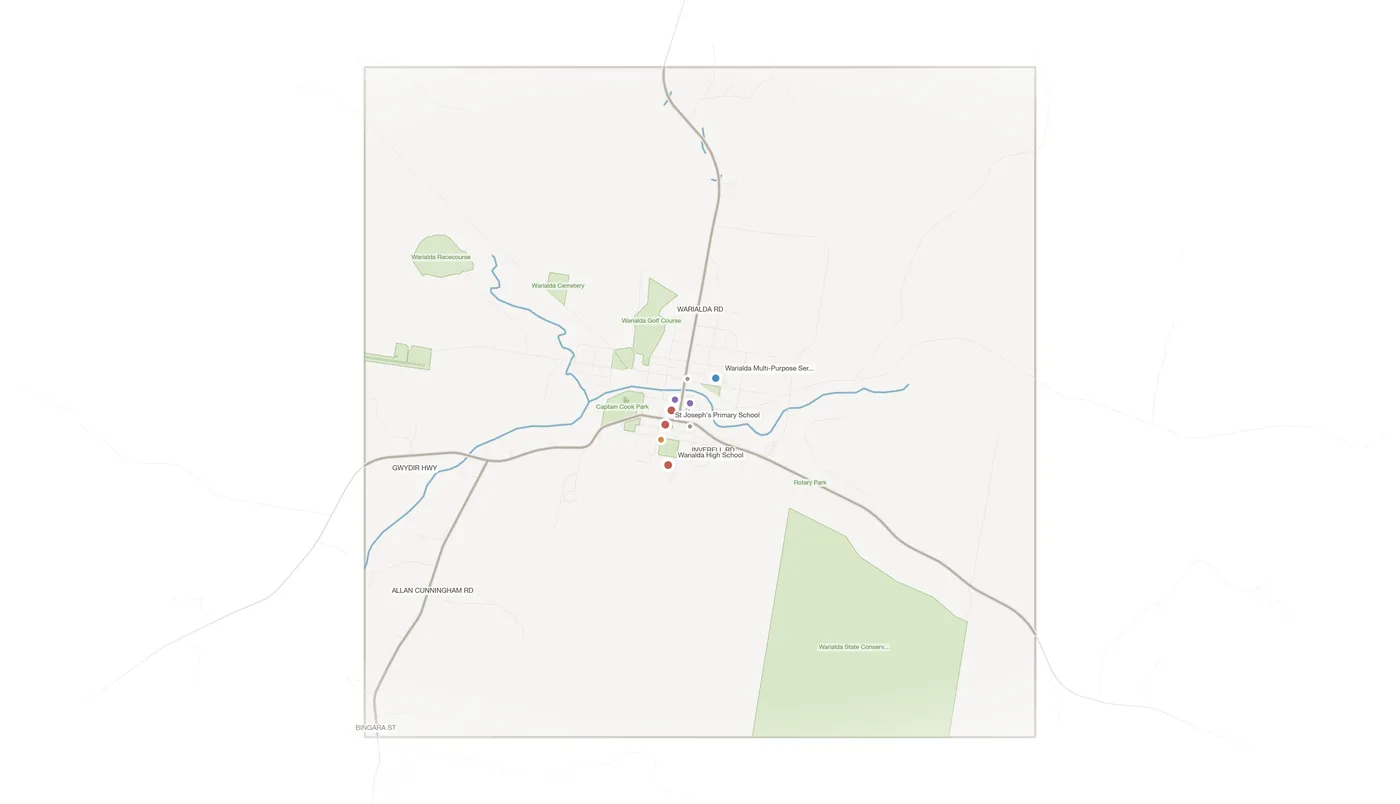 Warialda urban fabric map