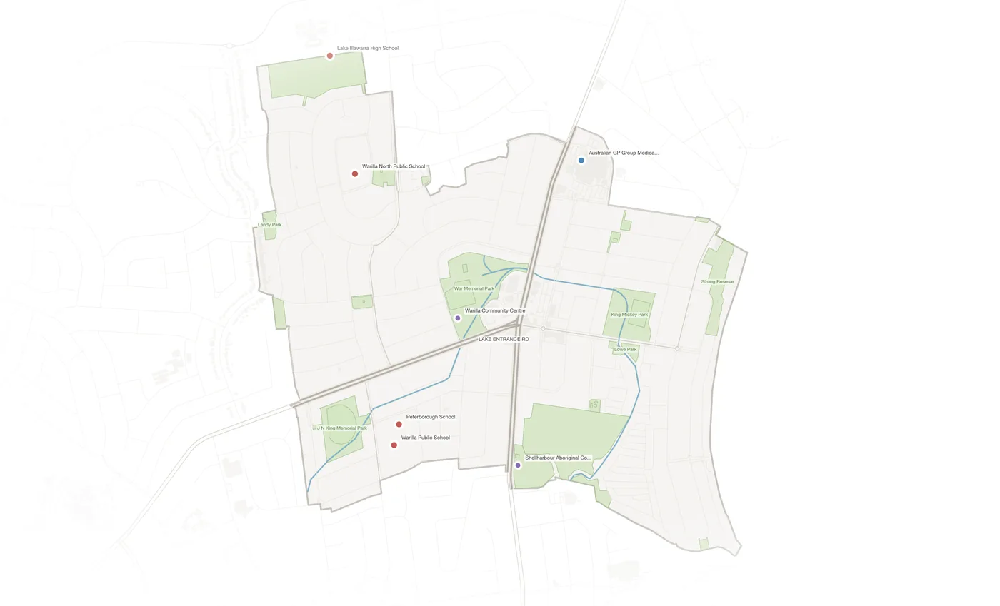 Warilla urban fabric map