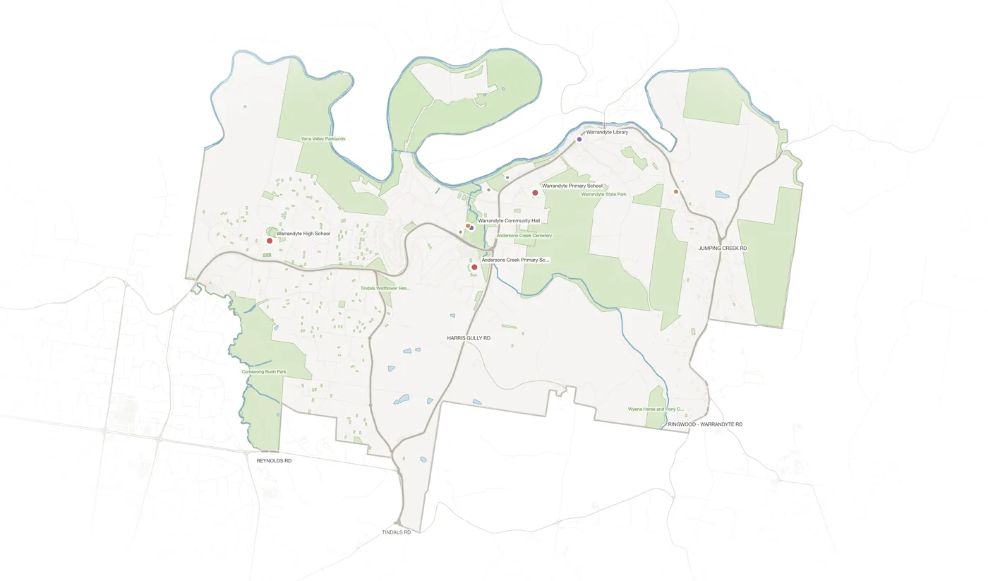 Warrandyte urban fabric map