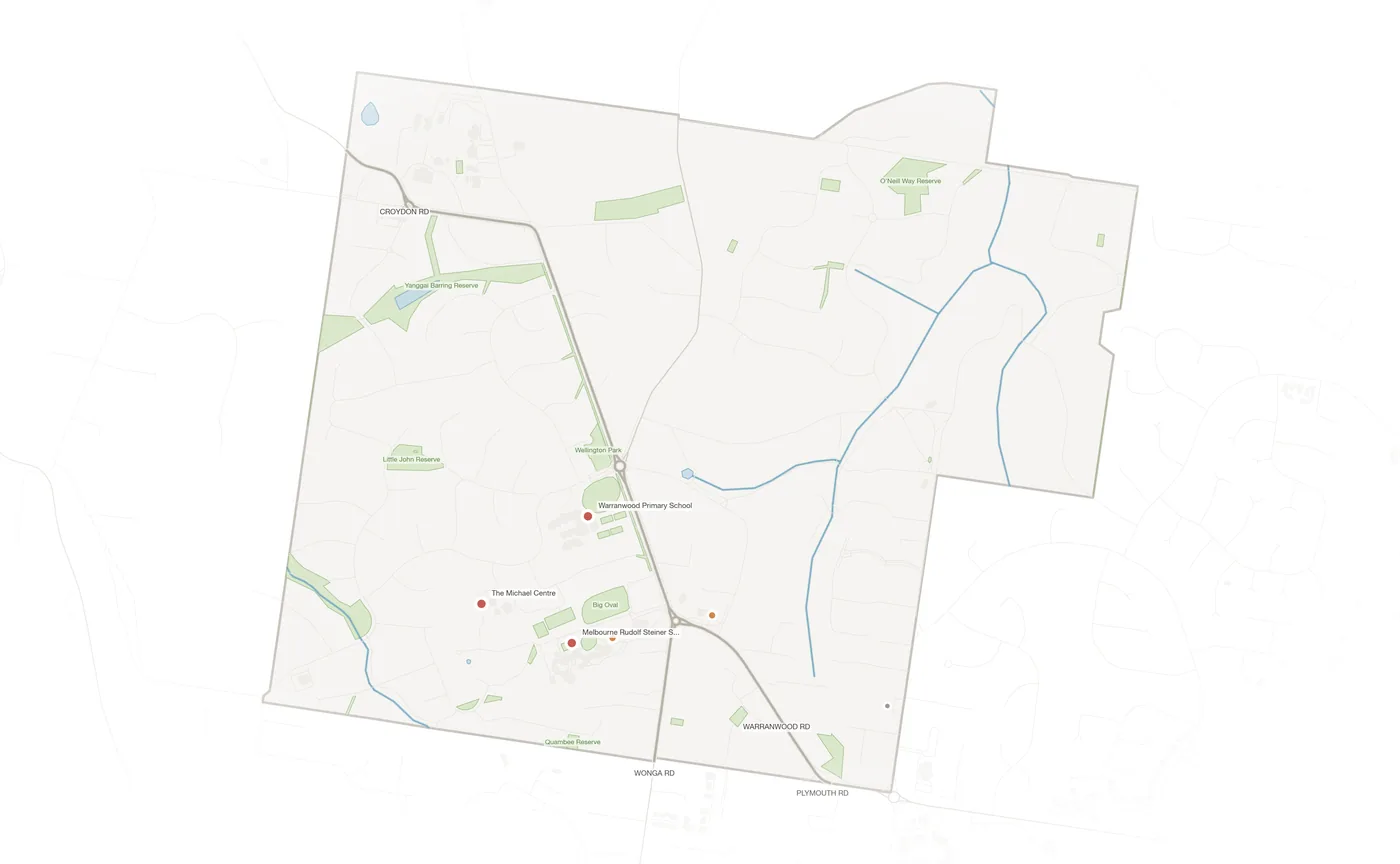 Warranwood urban fabric map