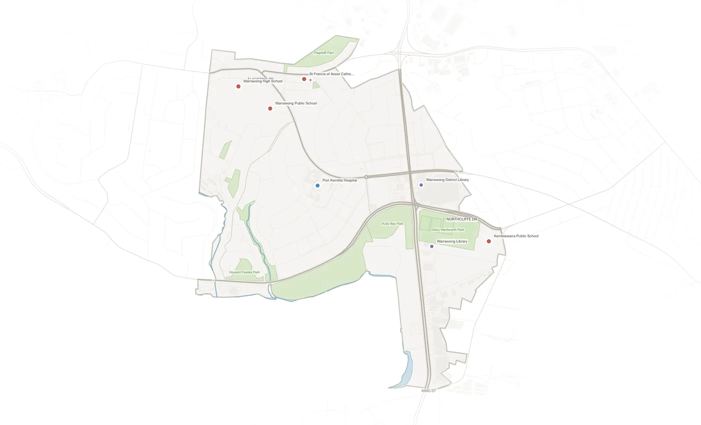 Warrawong urban fabric map