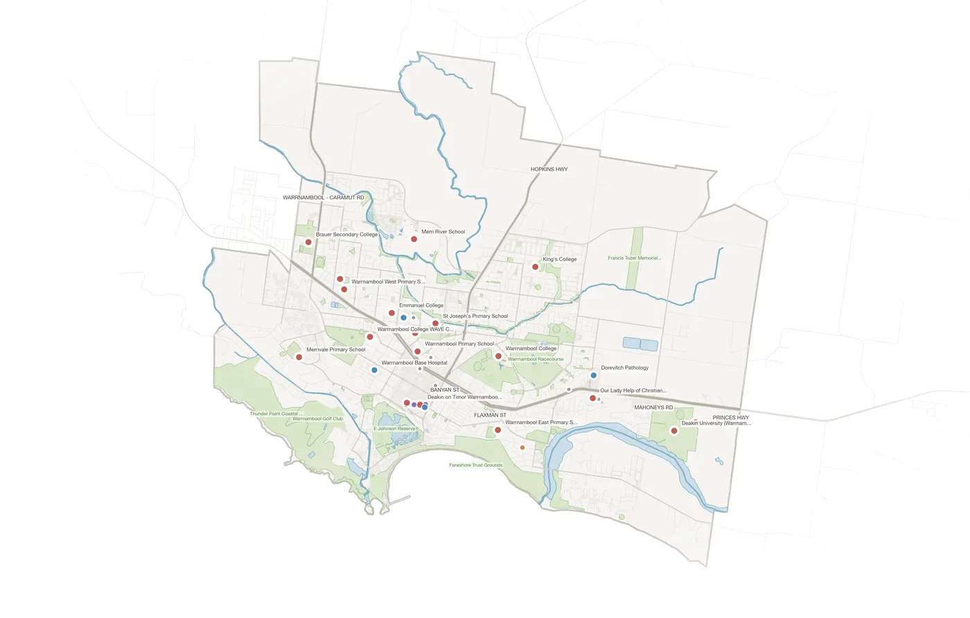 Warrnambool urban fabric map