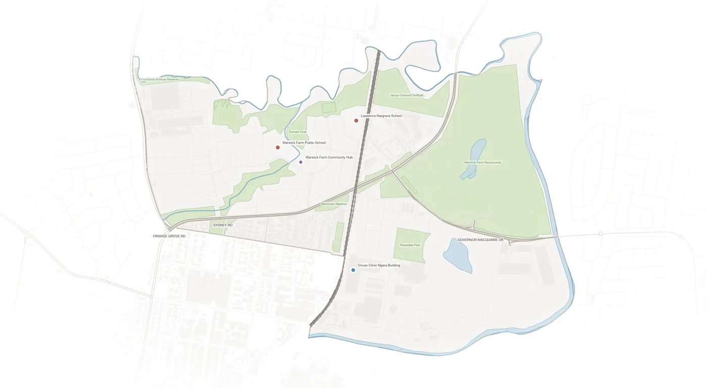Warwick Farm urban fabric map