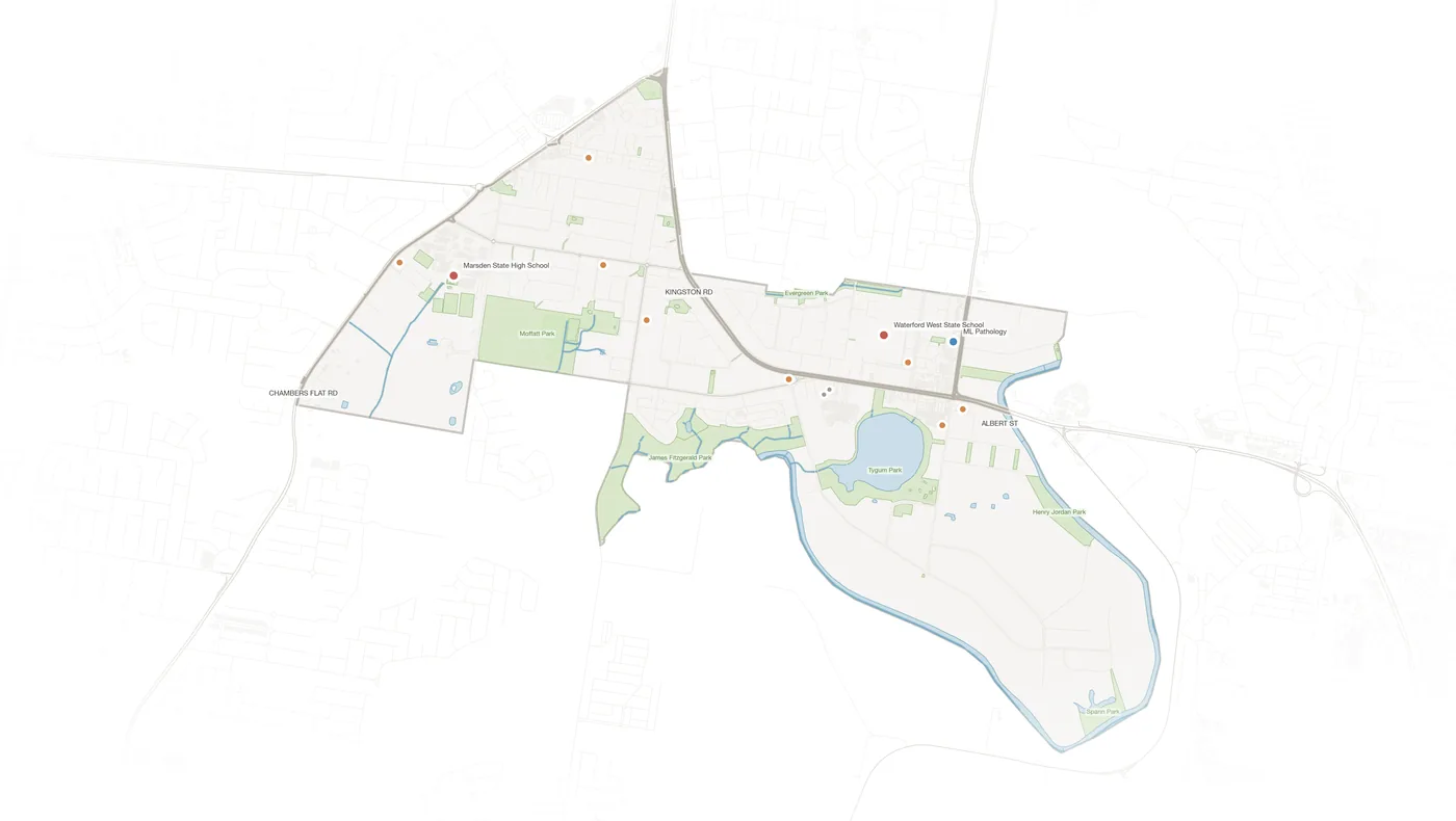 Waterford West urban fabric map