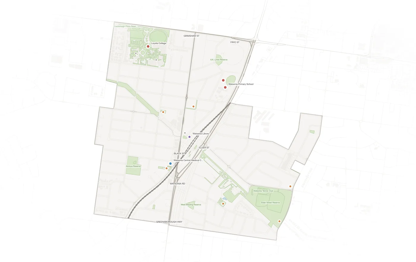 Watsonia urban fabric map