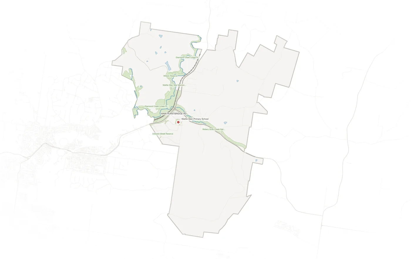 Wattle Glen urban fabric map
