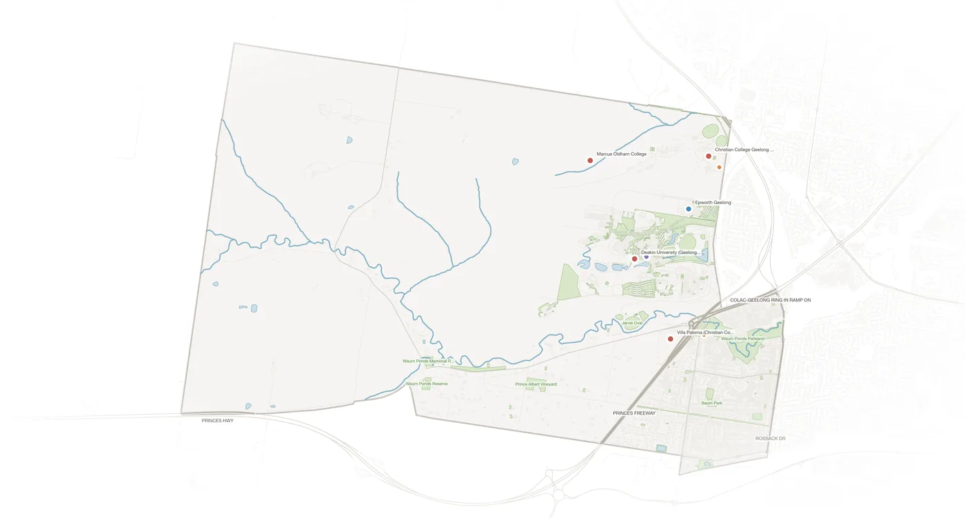 Waurn Ponds urban fabric map