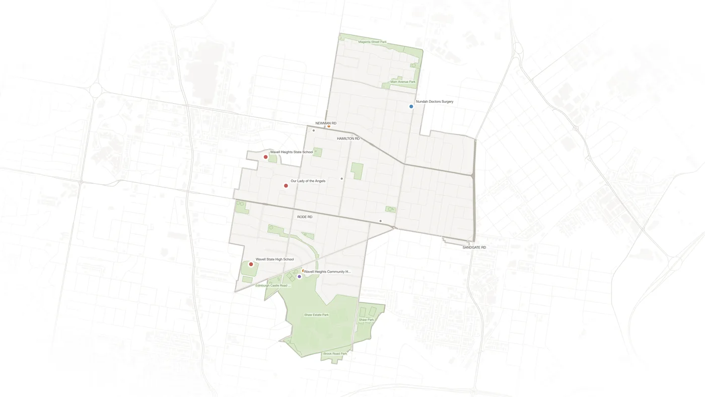 Wavell Heights urban fabric map