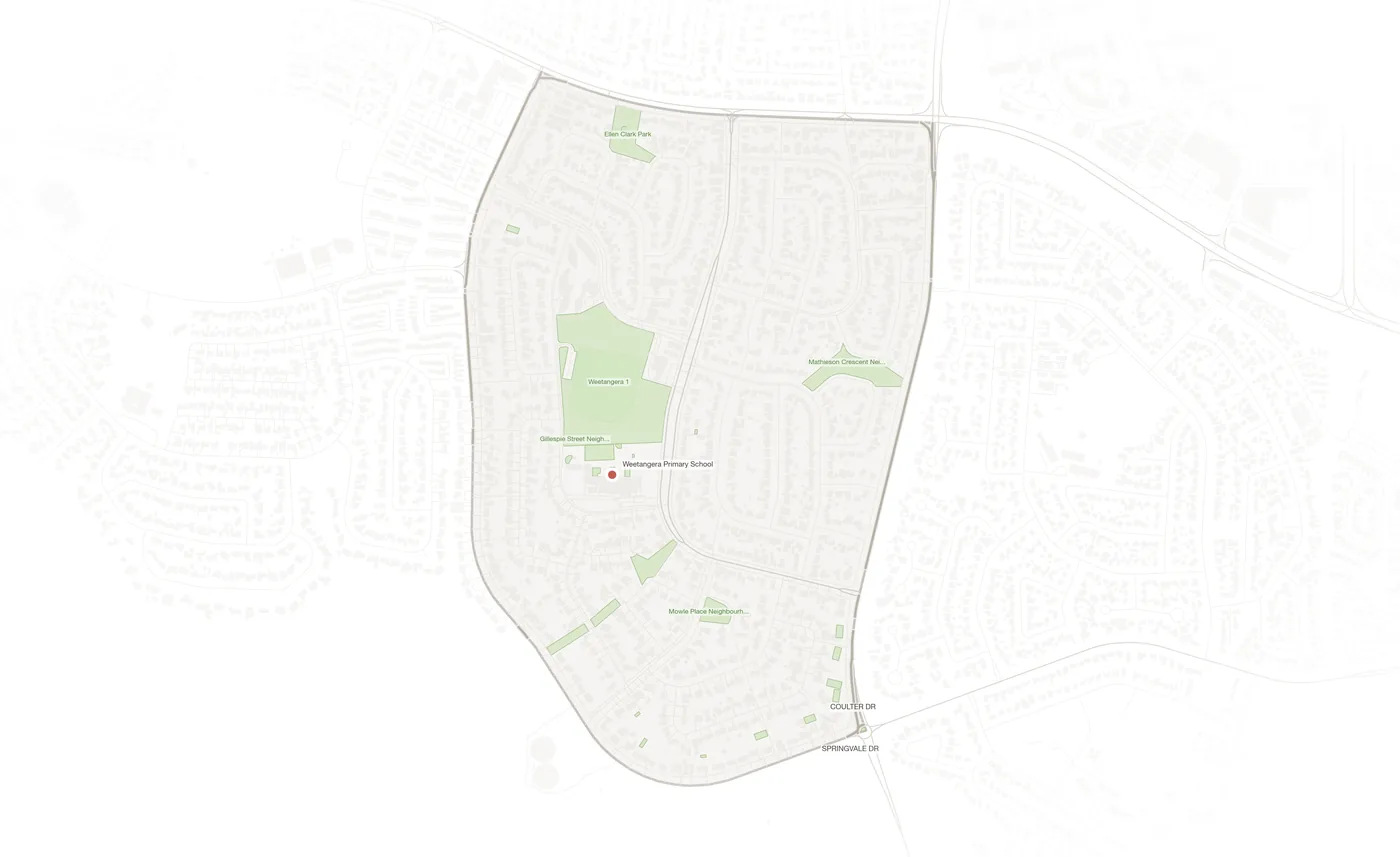 Weetangera urban fabric map