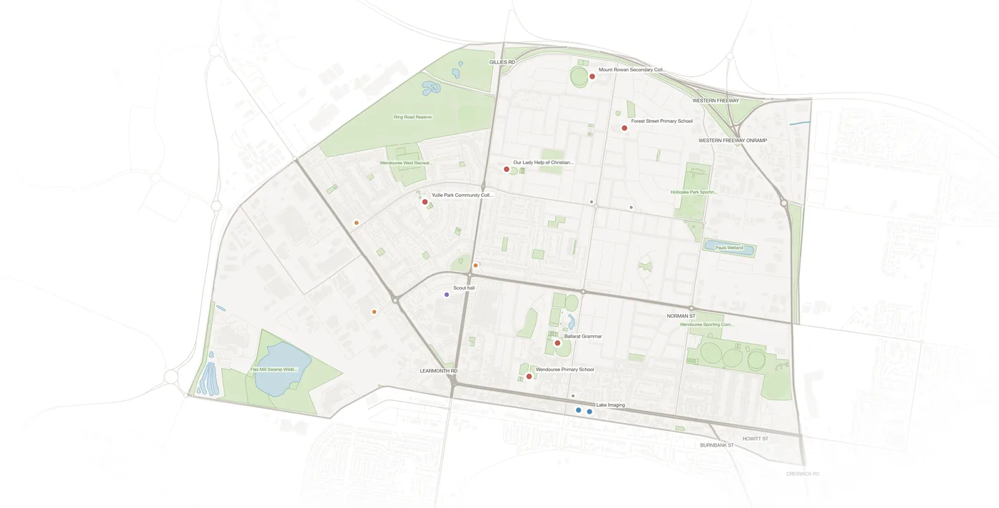 Wendouree urban fabric map