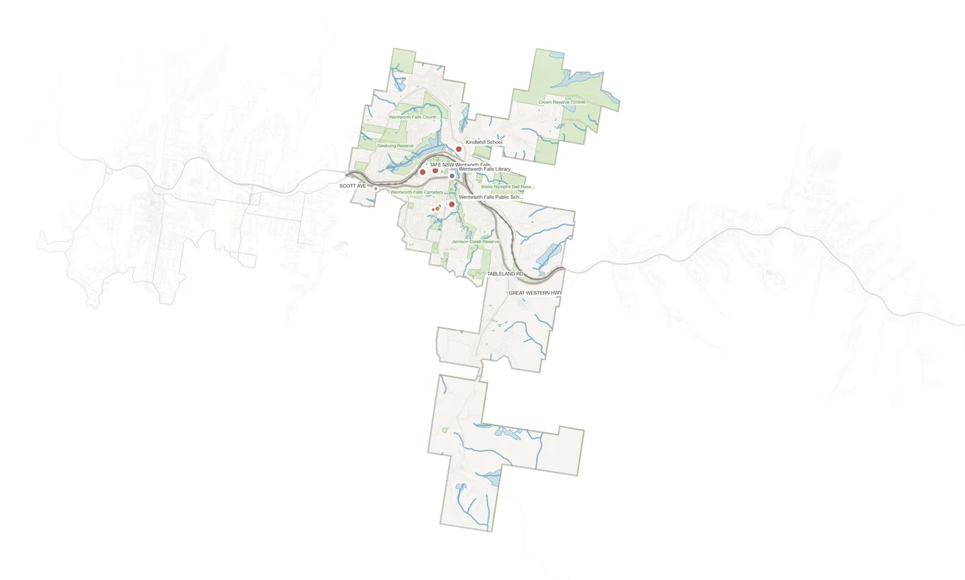 Wentworth Falls urban fabric map