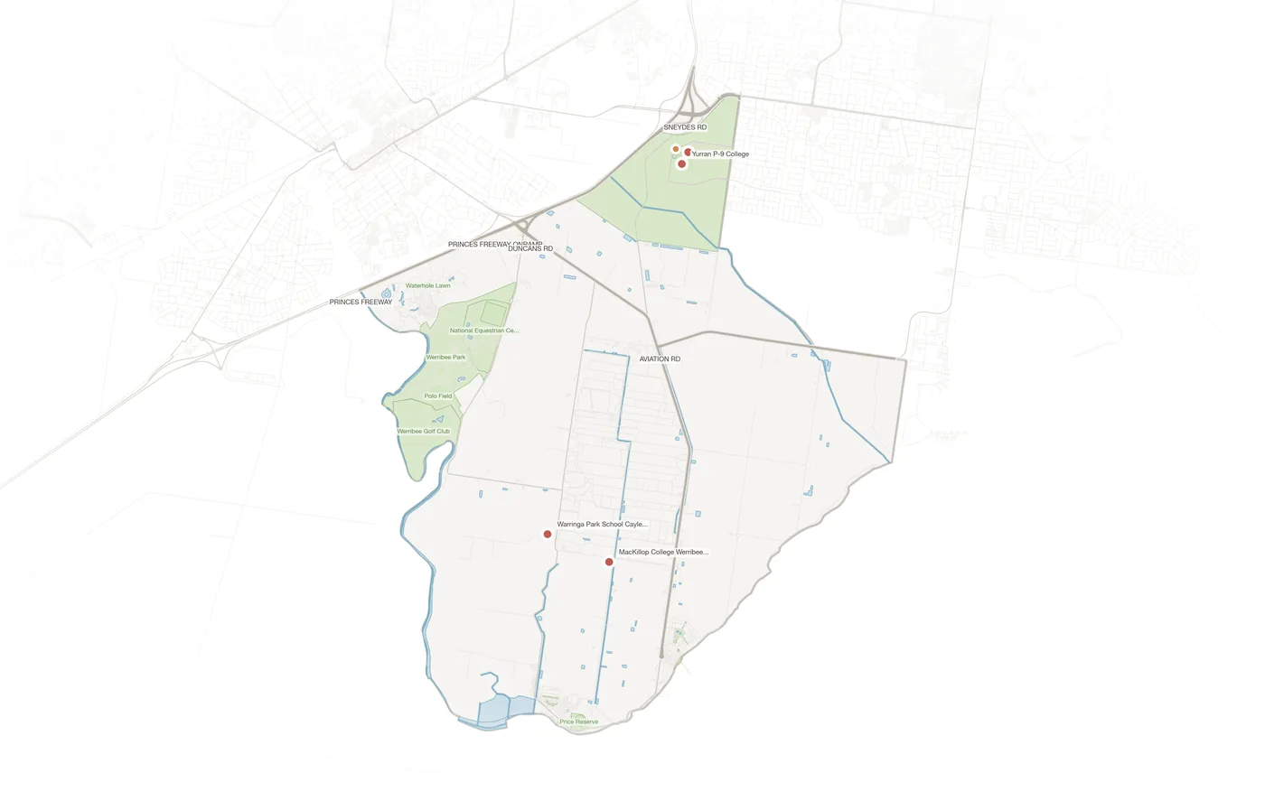 Werribee South urban fabric map
