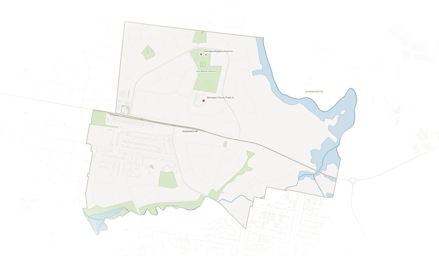Werrington County urban fabric map