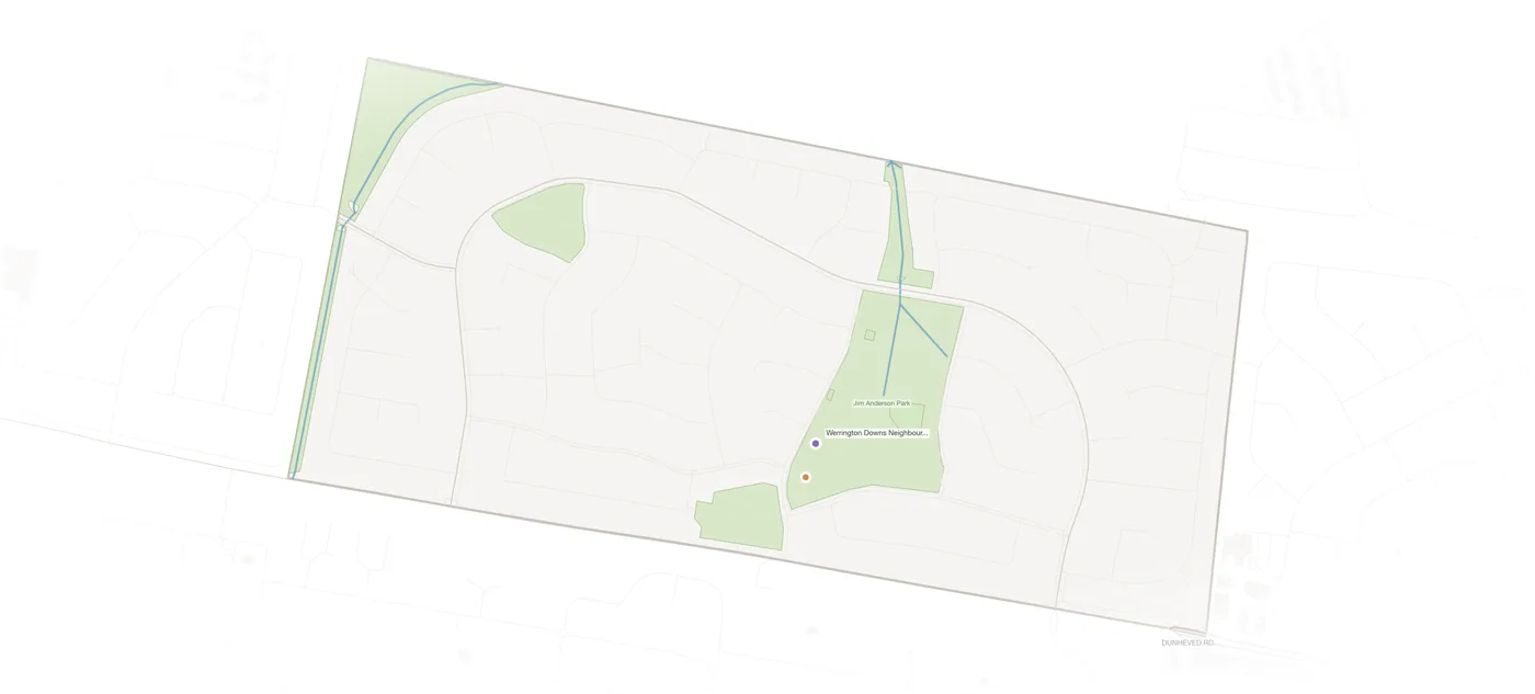 Werrington Downs urban fabric map